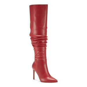 NWT INC Womens Red Iyonna Pointed Toe Stiletto Zip-Up Dress Boots 6.5 M
